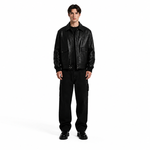 Chaqueta de Piloto A2 de Cuero Vacuno de Grano Completo Ligeramente Encerado, Estilo Oversize - Prenda Exterior de Lujo para Hombre, Estilo Aviador, Personalizable OEM, Talla XXS - Product Image 1