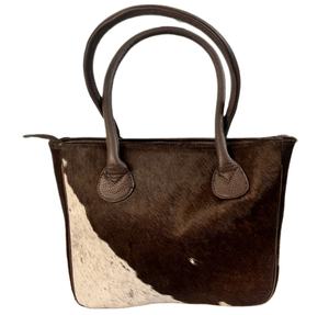 Bolso de Mano Personalizado con Logotipo para Mujer, con Pelo de Vaca Genuino sobre Tela de Cuero, Bolso de Mano de Cuero Genuino para Verano - Product Image 1