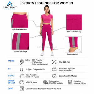 Leggings Deportivos de Compresión para Mujer, Cintura Alta, para Gimnasio, Yoga, Running, Fitness, Pantalones Deportivos que Absorben la Humedad - Product Image 6