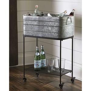 Cubo de hielo galvanizado moderno con soporte, diseño minimalista, se adapta a cualquier decoración, alta capacidad para almacenar grandes cantidades de hielo - Product Image 5