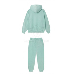 Custom Sunfaded Tracksuits High Quality Cotton Sportswear <b>Set</b> Wholesale Factory Supplier Sunfaded Cotton Tracksuit <b>Set</b> - Product Image 2