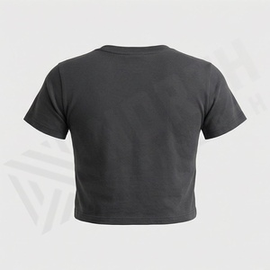 Customized Color Cotton Women <b>Crop</b> <b>Top</b> Lightweight Quickdry 3D Patterns Streetwear Fitness Gym Workout Activewear Tee - Product Image 2
