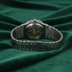 Reloj Automático de Lujo con Incrustaciones de Moissanita, Esfera Turquesa de Acero Inoxidable, Resistente al Agua, Estilo Diamante, para Hombre y Mujer - Product Image 3