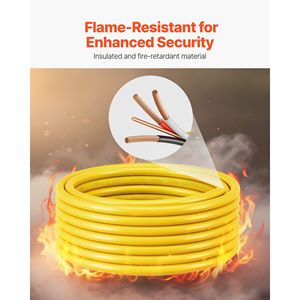 Cavo Elettrico Residenziale Non Metallico NM-B 6AWG/3C per Interni, con Guaina in PVC e Anima in Rame ad Alta Purezza, per Messa a Terra - Product Image 4