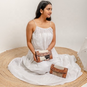 Borsa da donna Vintage di lusso in vera pelle a lunga lunghezza sottile in tela portafoglio corto da donna <span class=keywords><strong>porta</strong></span> passaporto per carta di credito - Product Image 2