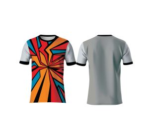 Camiseta Deportiva Geométrica Sublimada Personalizada, 210g, Poliéster, Manga Corta, Ligera y Transpirable - Product Image 6