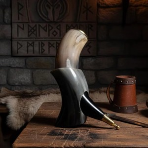 REHMAN CRAFT, Tazas de Cerveza/Vino de Cuerno Vikingo de Lujo, Hechas a Mano, Ecológicas, de Cuerno de Búfalo, 400-600 ml, Muy Demandadas - Product Image 3