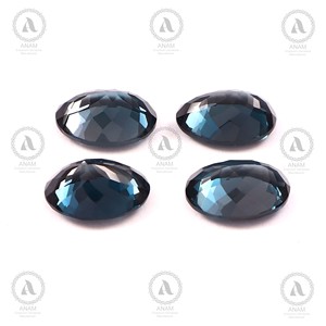 พลอยโทแพซลอนดอนบลูธรรมชาติทรงรีขนาด 14*10 มม. สีน้ำเงินเข้ม สำหรับแหวน จี้ ต่างหู น้ำหนัก 7 กะรัต - Product Image 3