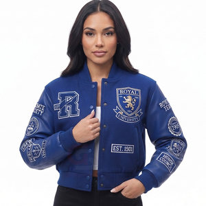 Chaquetas Varsity personalizadas para mujer, ligeras y cómodas, de gran venta, chaquetas premium para mujer con bordado HBCU, estilo crop top. - Product Image 3