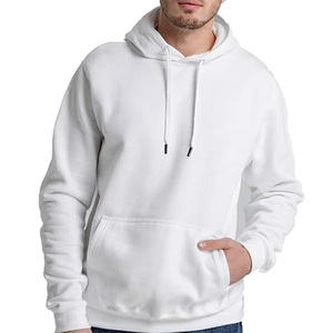 Sweat à capuche pour homme en coton mélangé, couleur unie, avec cordon de serrage - Product Image 1
