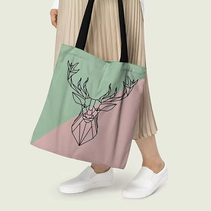 Eco Friendly Cotton Canvas <b>Medium</b> Size Shoulder Strap Carry Tote Women Reusable Fabric Structure Fruit Storage Shopping <b>Bag</b> - Product Image 1