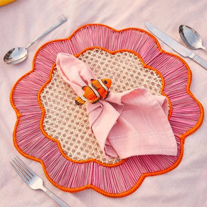 OEM Accepted Latest <b>Placemat</b> 2026 Scalloped Rattan <b>Placemats</b> <b>for</b> Dining <b>Table</b> Boho Rattan Charger Plates Customize from Vietnam - Product Image 5