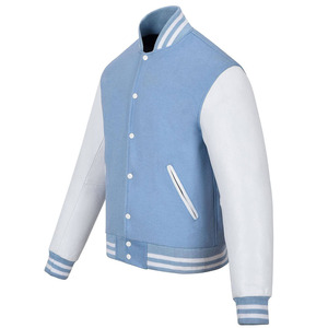 แจ็คเก็ตเบสบอลแบบ Varsity สีน้ำตาลขาวสั่งทำพิเศษสำหรับผู้ชายและผู้หญิง กันน้ำ กันลม เป็นมิตรกับสิ่งแวดล้อม ขายส่ง พร้อมสกรีนโลโก้ตามสั่ง - Product Image 2