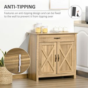 Credenza Villa Oak con anta scorrevole effetto legno naturale e mobile contenitore per cucina, soggiorno e ingresso - Product Image 6