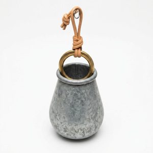 Maceta Colgante Grande de Hierro Galvanizado de 17 cm, Diseño de Lágrima de Zinc Natural, Decoración de Pared para el Hogar, Hotel, Elegante Diseño Ghata - Product Image 3