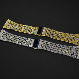 Custom Iced Out <b>Watch</b> Band Diamond Paved Link Design Luxury Replacement Strap For Premium Timepiece Styling - Product Image 1