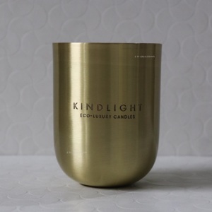 โหลเทียนทองเหลืองสีทองภาชนะทองเหลืองบริสุทธิ์สำหรับทำเทียนขวดโหลสำหรับเทียนหอมมีกลิ่นหอม - Product Image 3