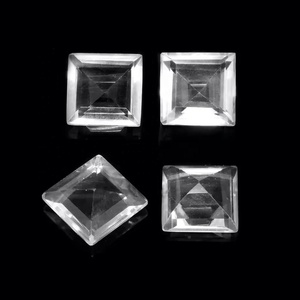 Quartz cristal naturel 5 mm, taille carrée facettée, pierre précieuse en vrac, bonne qualité, quartz blanc certifié, pour la création de bijoux - Product Image 1