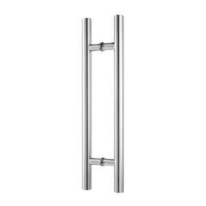 Poignée de porte de grange coulissante en acier inoxydable brossé pour échelle de bar ronde moderne de 24 pouces pour verre de 8-12mm et porte en bois de 40-45mm - Product Image 1