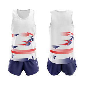Unisex Sublimated Track Vest With Flag Print Quick Dry Athletic Sleeveless Tank <b>Top</b> For Adults All Seasons - Product Image 1