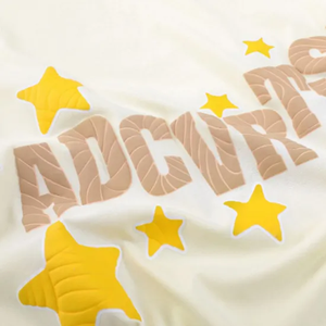 T-shirt grande taille à manches courtes personnalisé avec impression 3D en mousse argentée, en coton épais 100% - Product Image 2