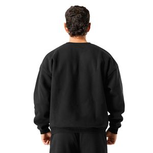 Sweat-shirt à col rond noir pour homme, en molleton premium, à manches longues, décontracté, athlétique, streetwear, vêtements de sport, vêtements d'entraînement - Product Image 6