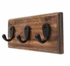 Rustic Wooden <b>Wall</b> Hook <b>Rack</b> for Clothes Keys Towels - Product Image 4