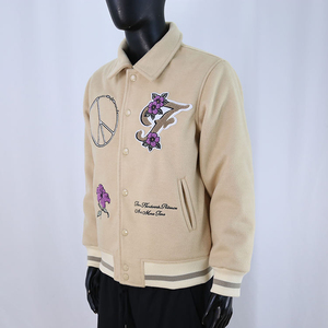 Veste universitaire de haute qualité OEM avec manches en cuir, vestes Letterman personnalisées, vestes Letterman brodées pour hommes, qualité supérieure - Product Image 2