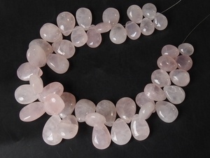 Quartz rose larme lisse poli 8 pouces brin 8X6-15X10MM environ grossiste fournitures nouveauté - Product Image 2