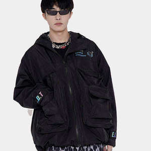 Men's Techwear Tactical <b>Jacket</b> Waterproof Windbreaker Streetwear Cyberpunk Cargo Utility Hooded Coat Hip Hop Urban Outerwear - Product Image 4