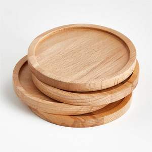 Ensemble de sous-verres en bois minimaliste et moderne pour bureau, protection pour tasses à café, accessoire de table en bois naturel durable - Product Image 4
