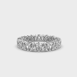 Anillo de Eternidad con Diamantes Corte Pera, Oro Sólido de 18K, Baño de Rodio, Engaste de Garras, Joyería Fina de Lujo para Mujer, Certificado GIA - Product Image 1