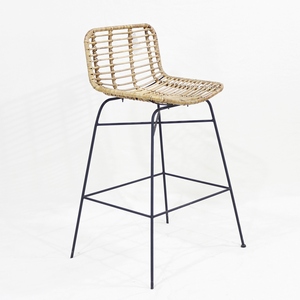 Trending Woven High <b>Stool</b> with Backrest - <b>Comfortable</b> Ergonomic Kitchen Counter Chair - Product Image 5