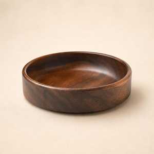 Bol de service classique artisanal en bois naturel pour les fêtes, la cuisine, les fruits, les collations, les salades, plat décoratif - Product Image 6