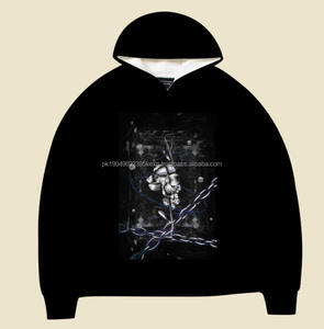 Sudaderas con capucha personalizadas informales para hombre Puños roscados de invierno de color sólido europeo y americano sin dobladillo sin bolsillos - Product Image 2