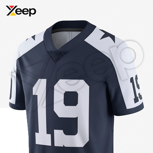 เสื้อฟุตบอลอเมริกัน XEEP รุ่นปรับแต่งได้ XC-AFU-10 สำหรับผู้ชาย เนื้อผ้าโพลีเอสเตอร์น้ำหนักเบา ระบายอากาศได้ดี พิมพ์ลายด้วยเทคโนโลยีฮีททรานเฟอร์ ประสิทธิภาพสูง - Product Image 3