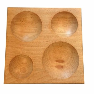 Bloc de façonnage solide en bois dur de grande taille avec 4 empreintes rondes, pour la fabrication de bijoux, façonnage et modelage de métaux sans rayures, pour bijoutiers - Product Image 1