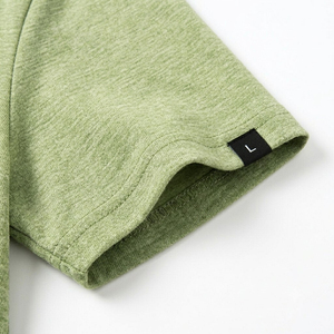 Blank Men's Formal Knitted T-shirts <b>100</b>% <b>Polyester</b> Performance O Neck Wholesale <b>Yarn</b> Dyed Short Sleeve Loose Fit Moisture - Product Image 4