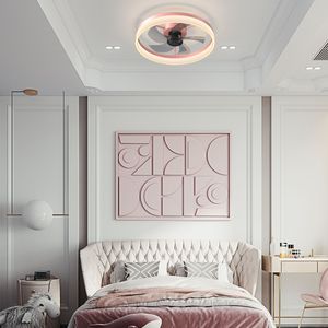 Ventilatori da Soffitto LED Moderni con Luci Dimmerabili e Installazione Sottile a Incasso, Colore Rosa - Product Image 3