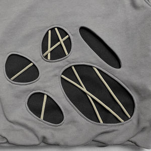 Sweat à capuche oversize pour homme en polaire douce avec empiècements et design à panneaux mixtes, capuche réglable, style streetwear décontracté - Product Image 3