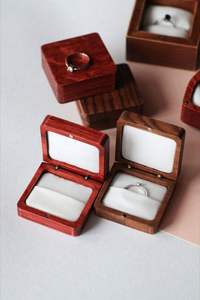 Wooden Jewelry <b>Box</b> Bulk <b>Treasure</b> Wood <b>Box</b> Wedding Wooden Ring <b>Box</b> With Epoxy Resin Ring Holder - Product Image 5