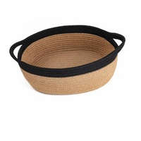 Ensemble de 3 paniers ovales en verre et en jute tissé faits à la main de haute qualité pour la cuisine et le rangement à domicile