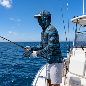 Hoodie de pêche personnalisé 160 g/m² avec masque intégré, en polyester, pour la pêche, protection solaire, pour les détaillants d'articles de plein air - Product Image 2