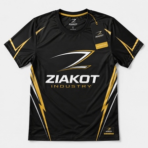 ZIAKOT industry New design Men's Custom Black Gold-White Performance <b>T</b>-<b>Shirt</b> - Product Image 1