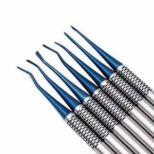 Kit réutilisable d'instruments dentaires en titane Blue root elevator luxating PDL pour implants, 7 pièces, avec plateau de cassette - Product Image 6