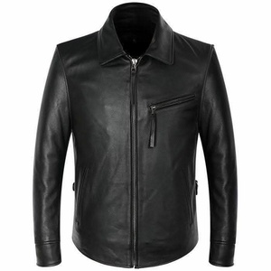 Veste en cuir noir de haute qualité pour hommes, très élégante et stylée - Product Image 4