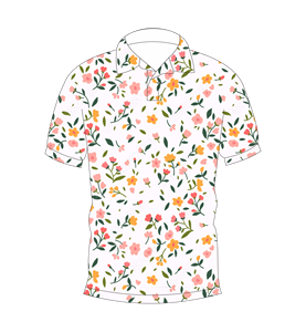 เสื้อโปโลผู้ชายสีขาวพิมพ์ลายดอกไม้ขนาดเล็กแขนสั้นลำลองแฟชั่นฤดูร้อน - Product Image 1