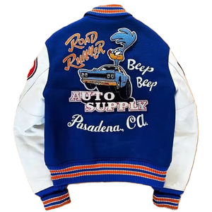 Chaqueta Varsity de Algodón Unisex para Hombre y Mujer, Chaqueta de Béisbol con Parches de Chenilla Personalizados, Bordado, Ribbed, Fabricación OEM - Product Image 2