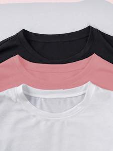 Camisetas cortas personalizables con estampado puff para mujer, venta al por mayor, camiseta de alta calidad, corte holgado, camiseta corta de verano, camisa para mujer, color personalizado - Product Image 5