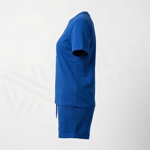 Conjunto de 2 Piezas de Alta Calidad para Mujer, Estilo Formal, Sólido, por Encima de la Rodilla, Camiseta de Manga Corta y Pantalones Cortos - Product Image 3